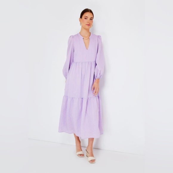 Tuckernuck Pomander Place Lavender Stripe Alora Maxi Dress Small - Picture 4 of 9